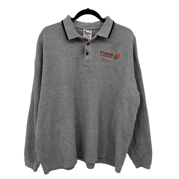 Cadre Athletic Other - VTG Purdue 2001 Rose Bowl Mens XL Gray Long Sleeve‎ Polo Shirt